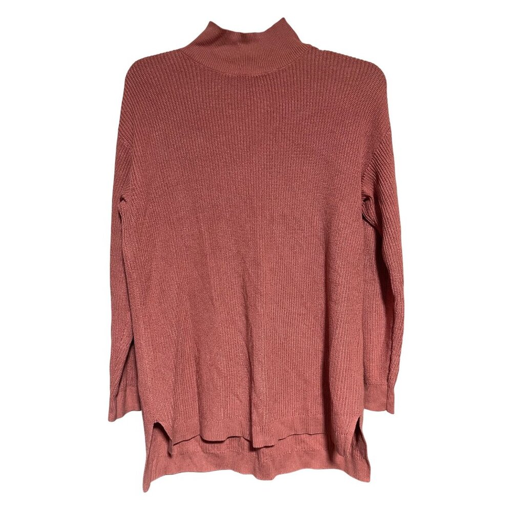 Style & Co Womens Ribbed Long Sleeve Knit Sweater In Rust Size XL Tunic Length